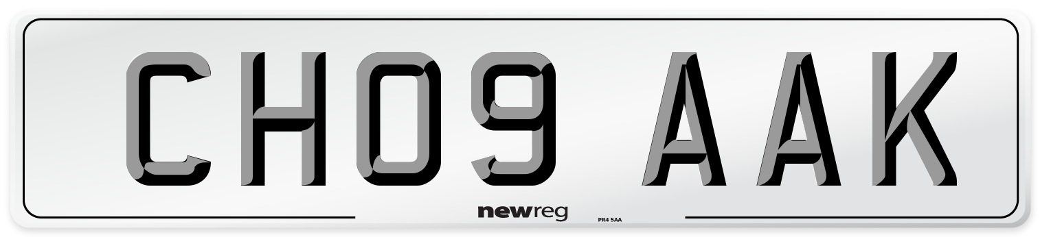 CH09 AAK Number Plate from New Reg